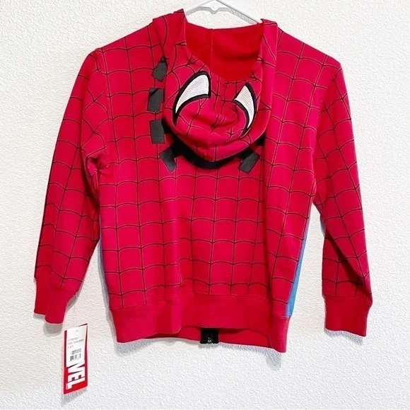 NWT Marvel Boys Spider Man Hoodie Full Zipper Jacket Size S - 6/7 - Picture 2 of 9